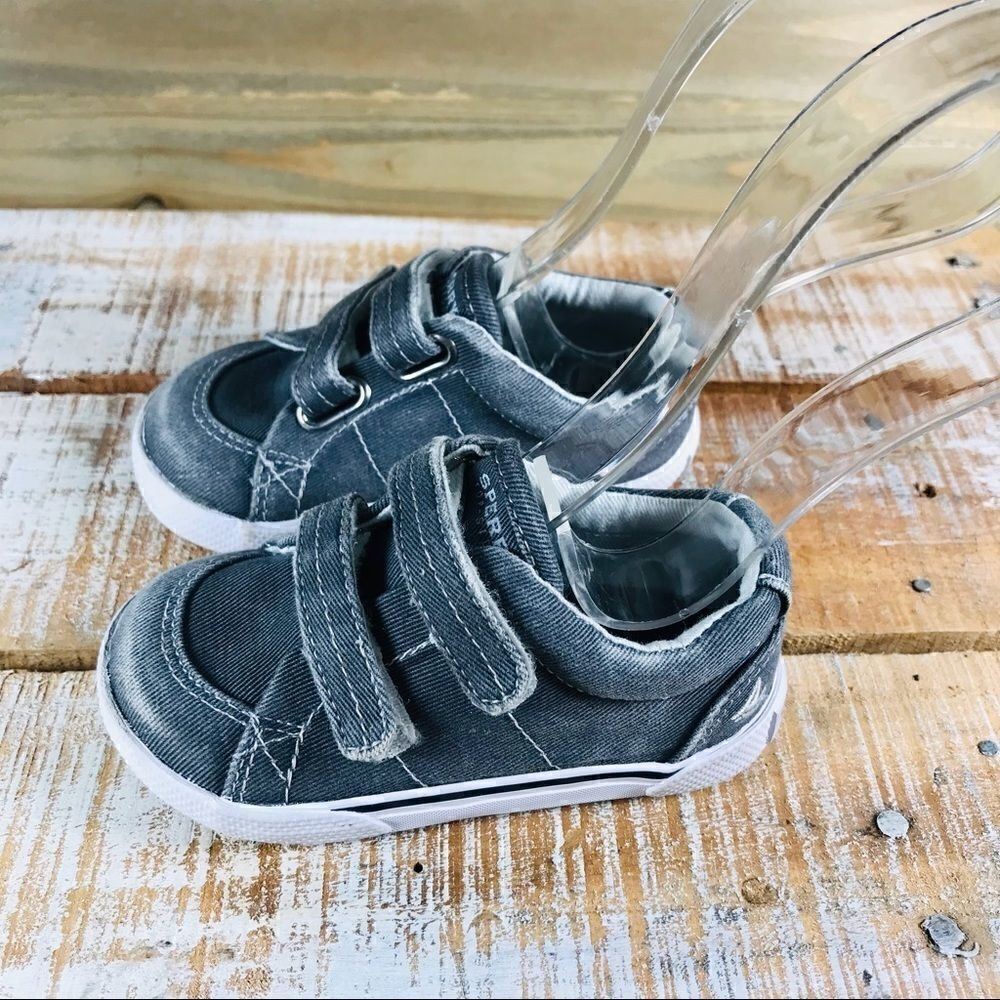 ✅Sperry Halyard H&L Crib Velcro top sider shoes